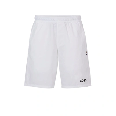 Hugo Boss Boss X Matteo Berrettini Performance-stretch Shorts With Logo  Detail And Mesh Accents In White | ModeSens