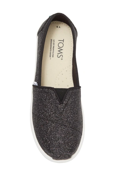 Shop Toms Kids' Belmont Canvas Slip-on Sneaker In Black Glitter