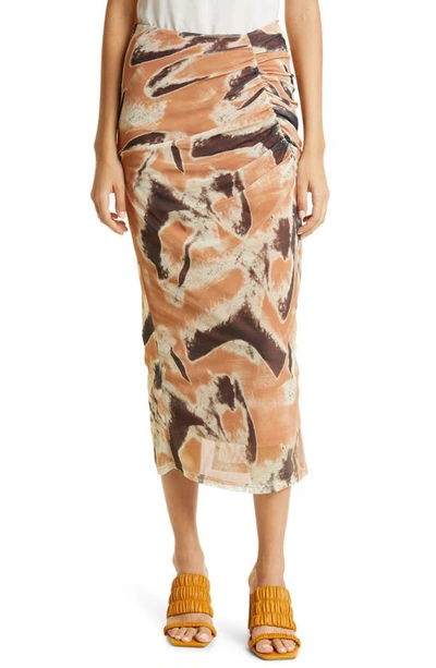 Shop Jonathan Simkhai Kensingten Mesh Skirt In Soft Clay Multi