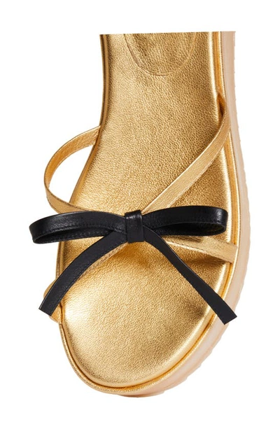 Shop Molly Goddard Amalia Ankle Wrap Platform Sandal In Gold