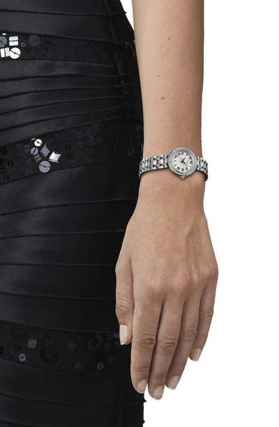 Shop Tissot Small Bellissima Diamond Bracelet Watch In Grey