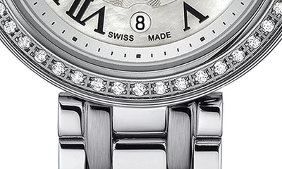 Shop Tissot Small Bellissima Diamond Bracelet Watch In Grey
