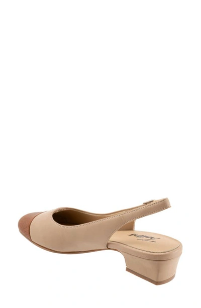 Trotters 'dea' Slingback In Nude/luggage Embosssed