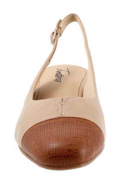 Trotters 'dea' Slingback In Nude/luggage Embosssed