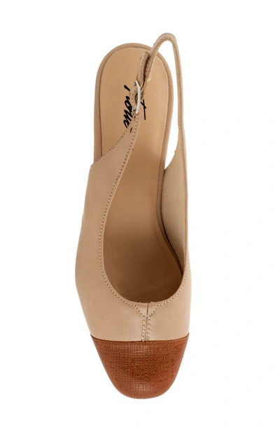 Trotters 'dea' Slingback In Nude/luggage Embosssed