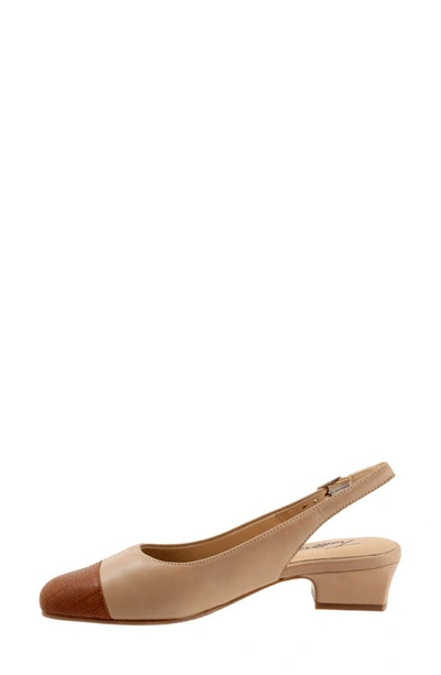 Trotters 'dea' Slingback In Nude/luggage Embosssed