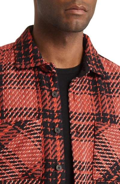 Shop Wax London Whiting Foxham Button-up Overshirt In Red