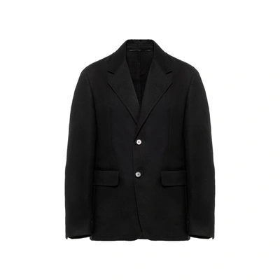Shop Prada Cotton Jacket In Black