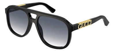 Shop Gucci Gg1188s 002 Navigator Sunglasses In Grey