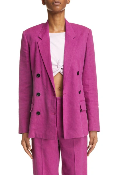 Shop Isabel Marant Sheril Double Breasted Jacket In Orchid