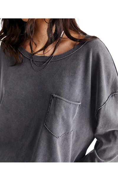 Shop Free People Fade Into You Knit Top In Washed Black