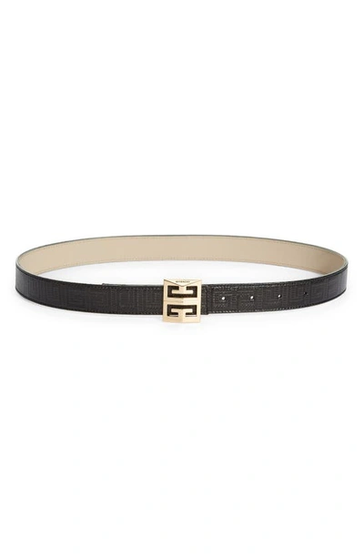 Shop Givenchy 4g Buckle Reversible Leather Belt In Black