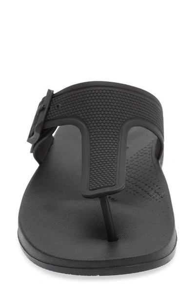 Shop Fitflop Iqushion Buckle Flip Flop In All Black