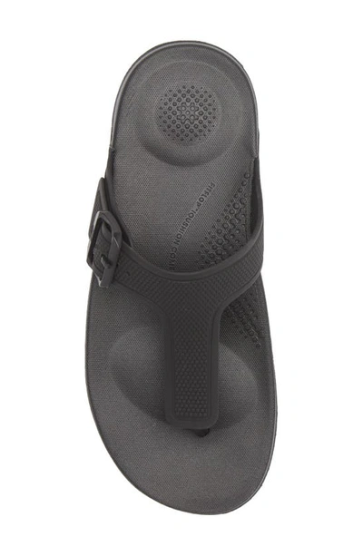 Shop Fitflop Iqushion Buckle Flip Flop In All Black