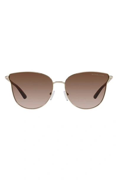 Shop Michael Kors Salt Lake City 62mm Oversize Cat Eye Sunglasses In Light Gold