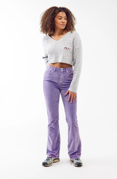Bdg Urban Outfitters Mid Rise Corduroy Flare Pants In Dark Purple