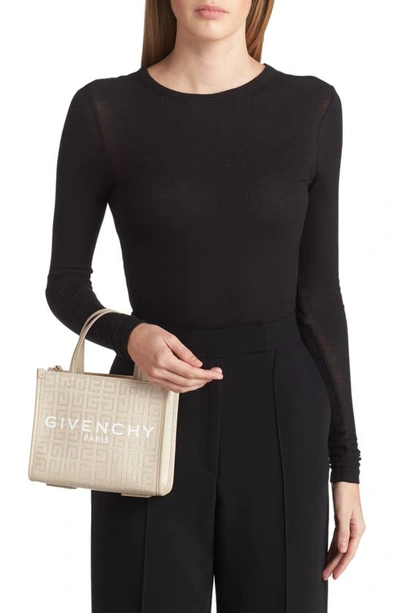 Shop Givenchy Mini G-tote Canvas Tote In Natural Beige