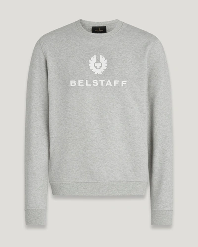 Shop Belstaff Signature Crewneck Sweatshirt In Old Silver Heather