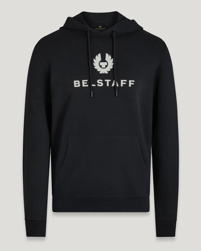 Shop Belstaff Signature Hoodie In Black / Off White