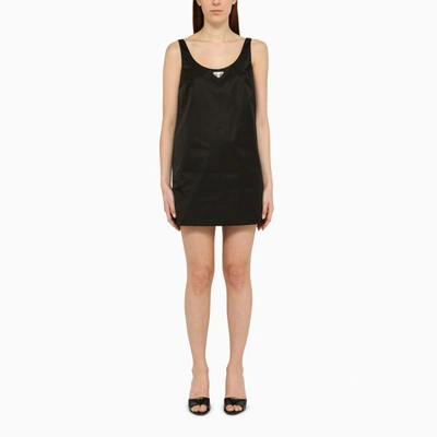 Shop Prada Black Re-nylon Mini Dress