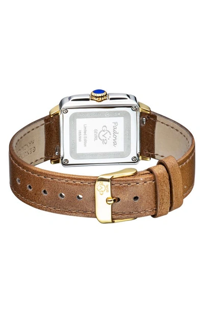 Gv2 Padova Diamond Leather Strap Watch, 27mm X 30mm In Beige