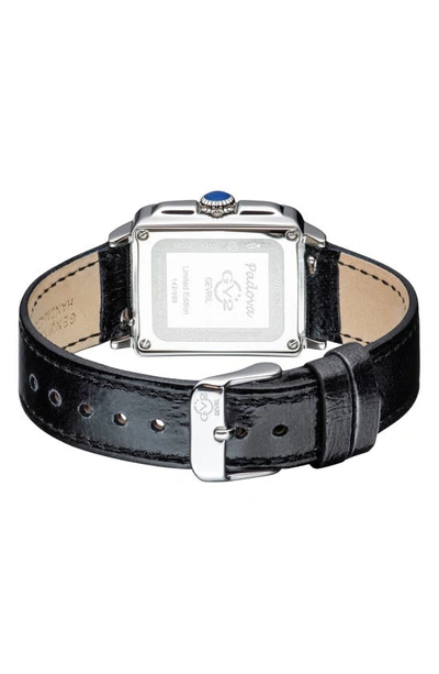 Gv2 Padova Diamond Leather Strap Watch, 27mm X 30mm In Black