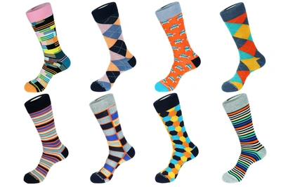 Shop Unsimply Stitched Crew Sock 8 Pack 80003 In Multi