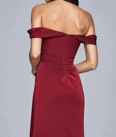 Shop Faviana Off The Shoulder Cocktail Dress In Wine In Pink