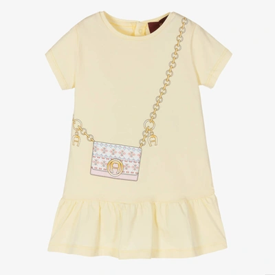 Shop Aigner Baby Girls Yellow Cotton Dress