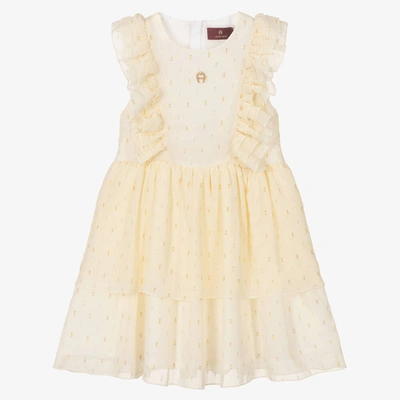 Shop Aigner Girls Yellow Chiffon Dress