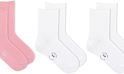 K. Bell Socks 3-pack Ribbed Short Crew Socks In Pkmul