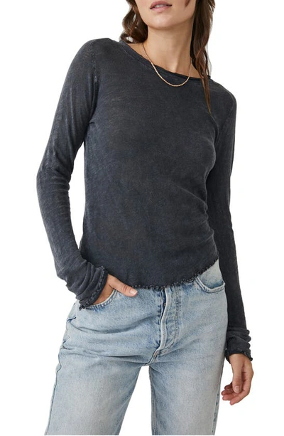 Shop Free People Be My Baby Long Sleeve Knit Top In Black