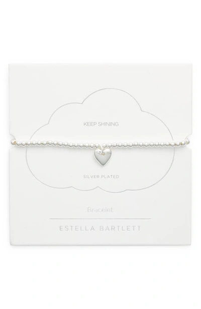 Shop Estella Bartlett Sienna Cushion Heart Charm Bracelet In Silver