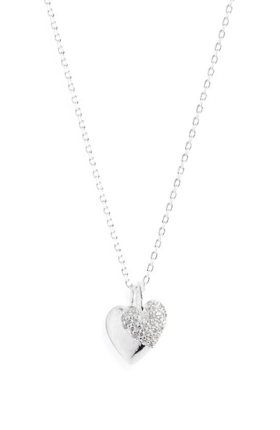Shop Estella Bartlett Double Heart Charm Necklace In Silver