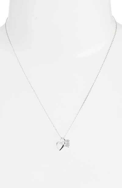 Shop Estella Bartlett Double Heart Charm Necklace In Silver