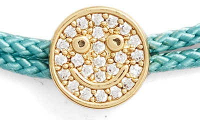 Shop Estella Bartlett Pavé Smiley Face Slider Bracelet In Gold