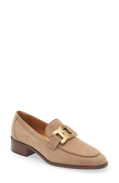 Shop Tod's Chain Buckle Loafer In Cappuccino