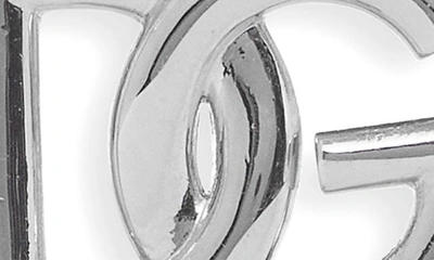Dolce & Gabbana Silver-tone Dg Logo Crystal Clip-on Earrings In Silver