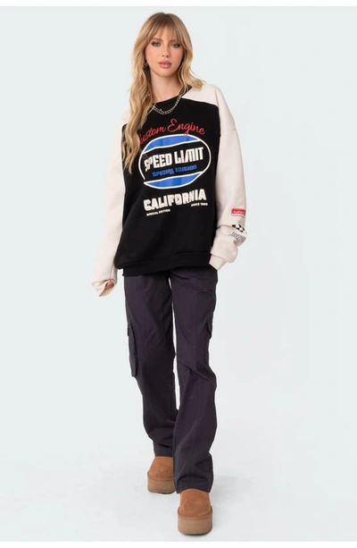 Edikted Fast Track Sweatshirt In Black