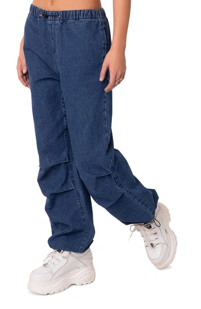 Edikted Lorelai Oversized Cargo Jeans In Blue
