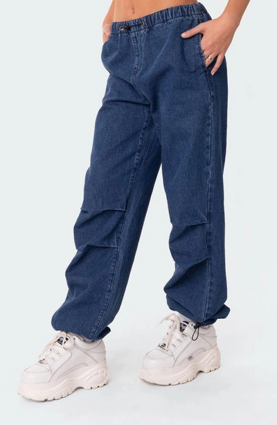 Edikted Lorelai Oversized Cargo Jeans In Blue