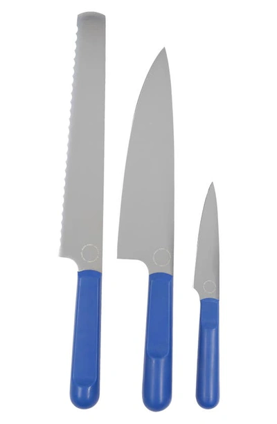 Shop Our Place 3-piece Kitchen Knife Set In Azul