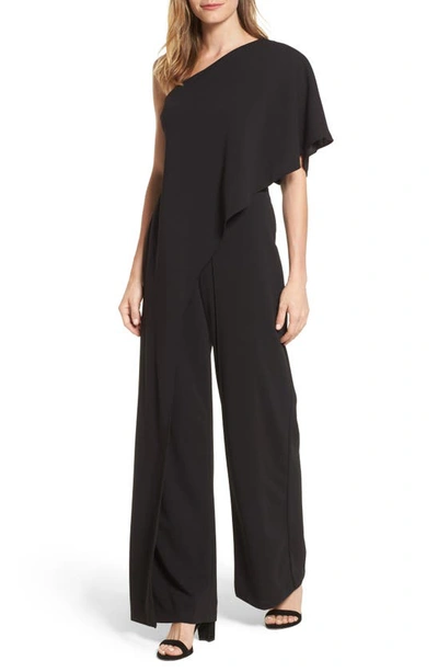 Shop Gucci Adrianna Papell One-shoulder Jumpsuit In Black