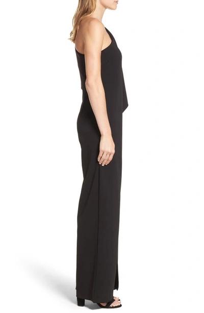 Shop Gucci One-shoulder Jumpsuit In Black