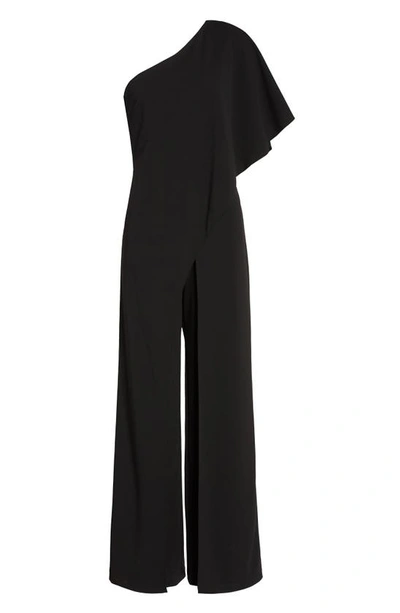 Shop Gucci Adrianna Papell One-shoulder Jumpsuit In Black