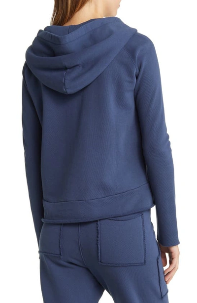 Shop Frank & Eileen Melanie Raw Edge Pullover Hoodie In Denim