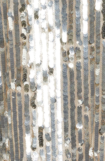 Shop Rotate Birger Christensen Puff Sleeve Sequin Midi Dress In Silver