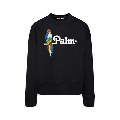 Shop Palm Angels Cotton Sweatshirt In Black