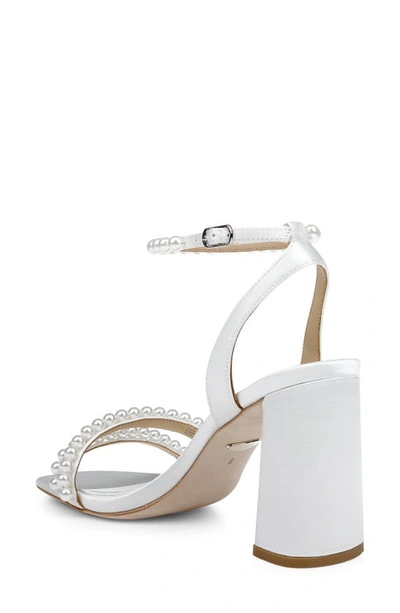 Shop Badgley Mischka Feisty Ankle Strap Sandal In Soft White