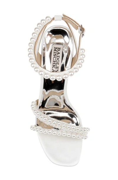 Badgley Mischka Feisty Ankle Strap Sandal In Soft White